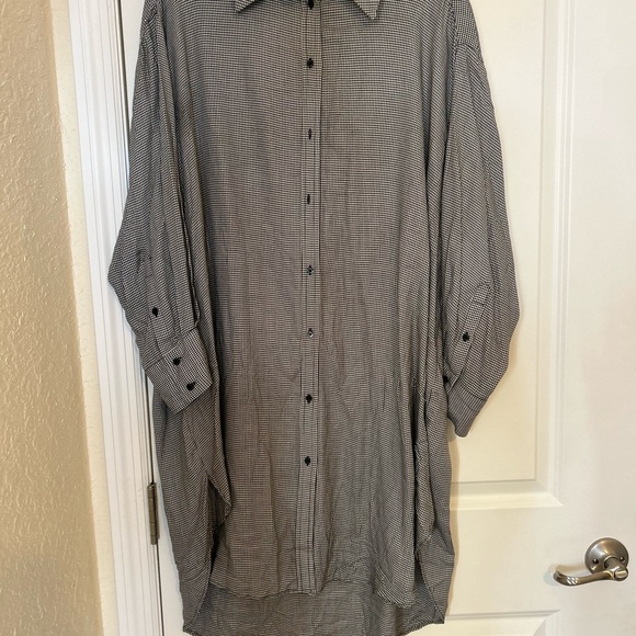 Zara Oversized Black and White Button-Up Shirt dress - Picture 1 of 4